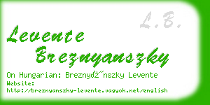 levente breznyanszky business card